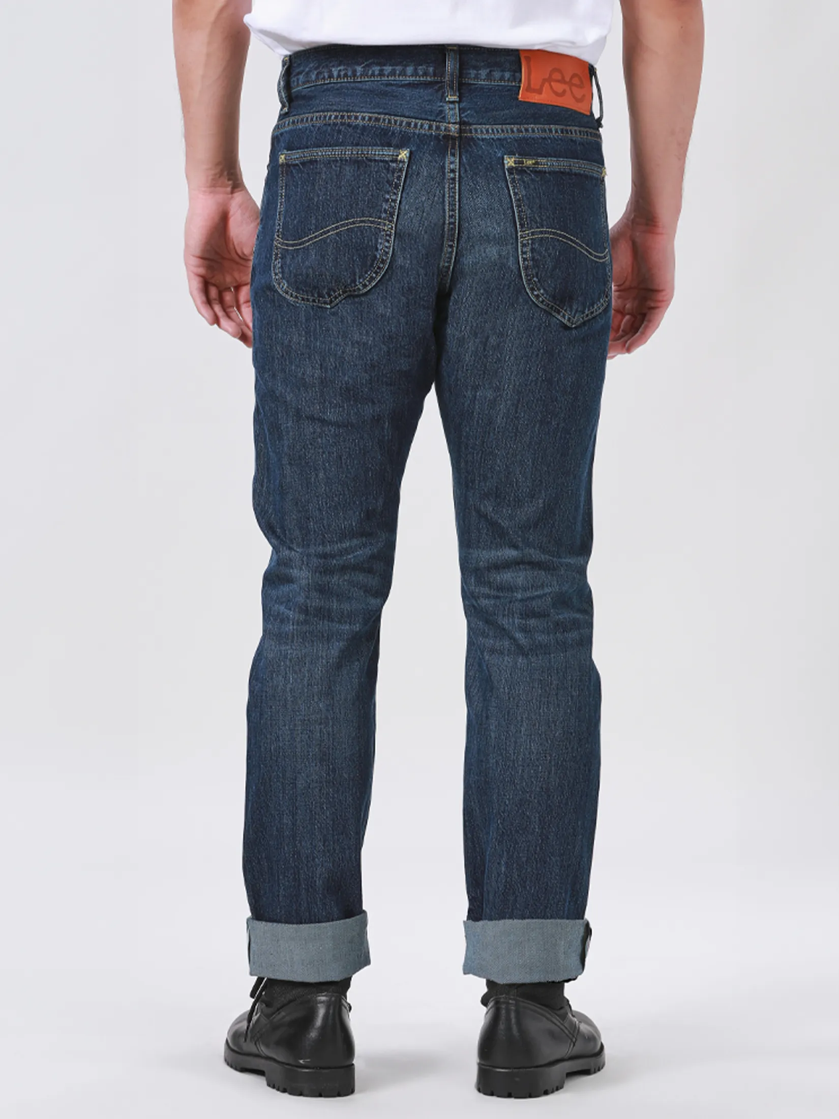 LEE Men s Jeans (Red Selvedge) Lee Riders Collection Mid Knox Fit Mid Indigo