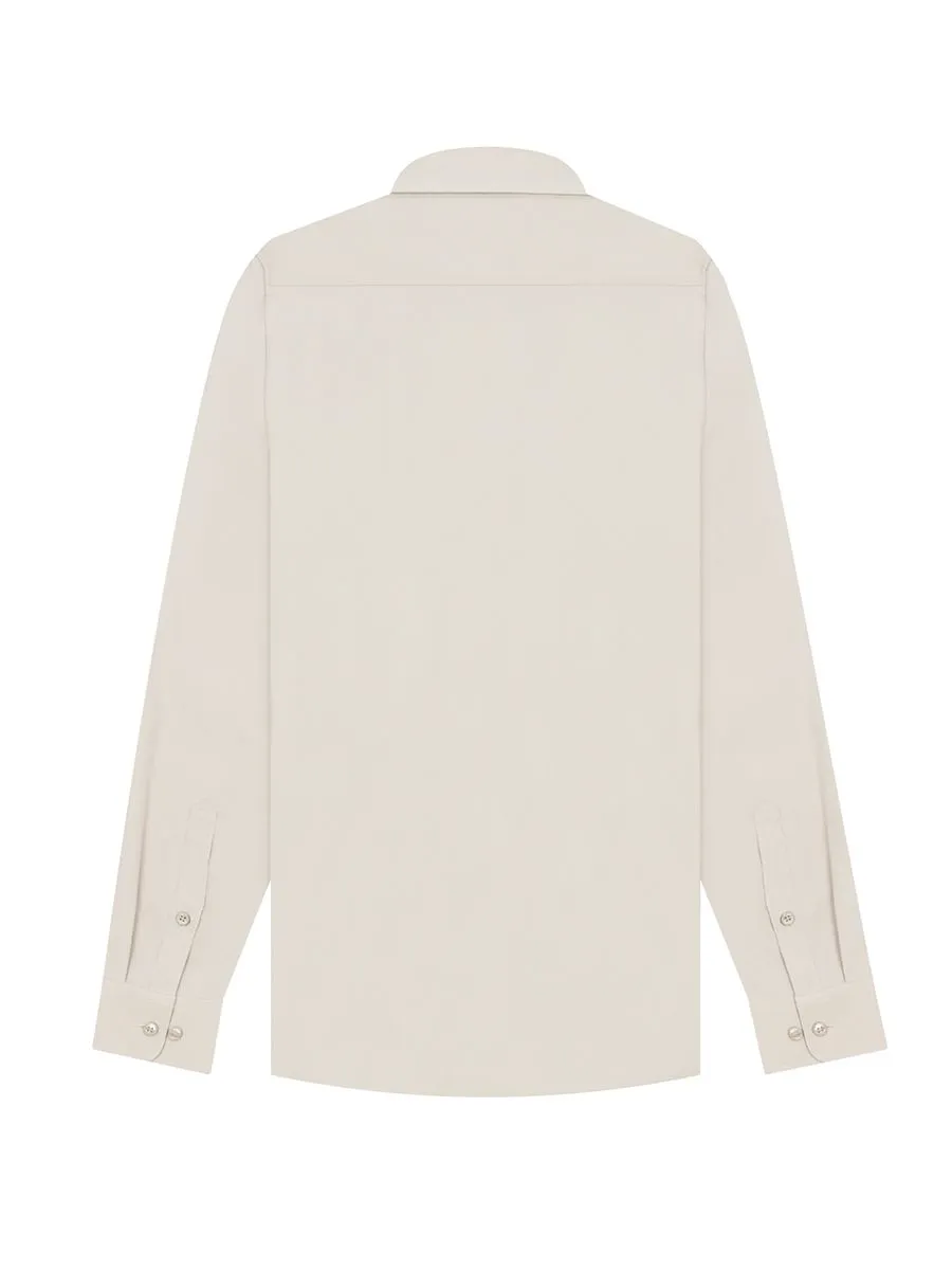 GIORDANO Men's Twill Easy Care Shirts   Cockle Shell khaki