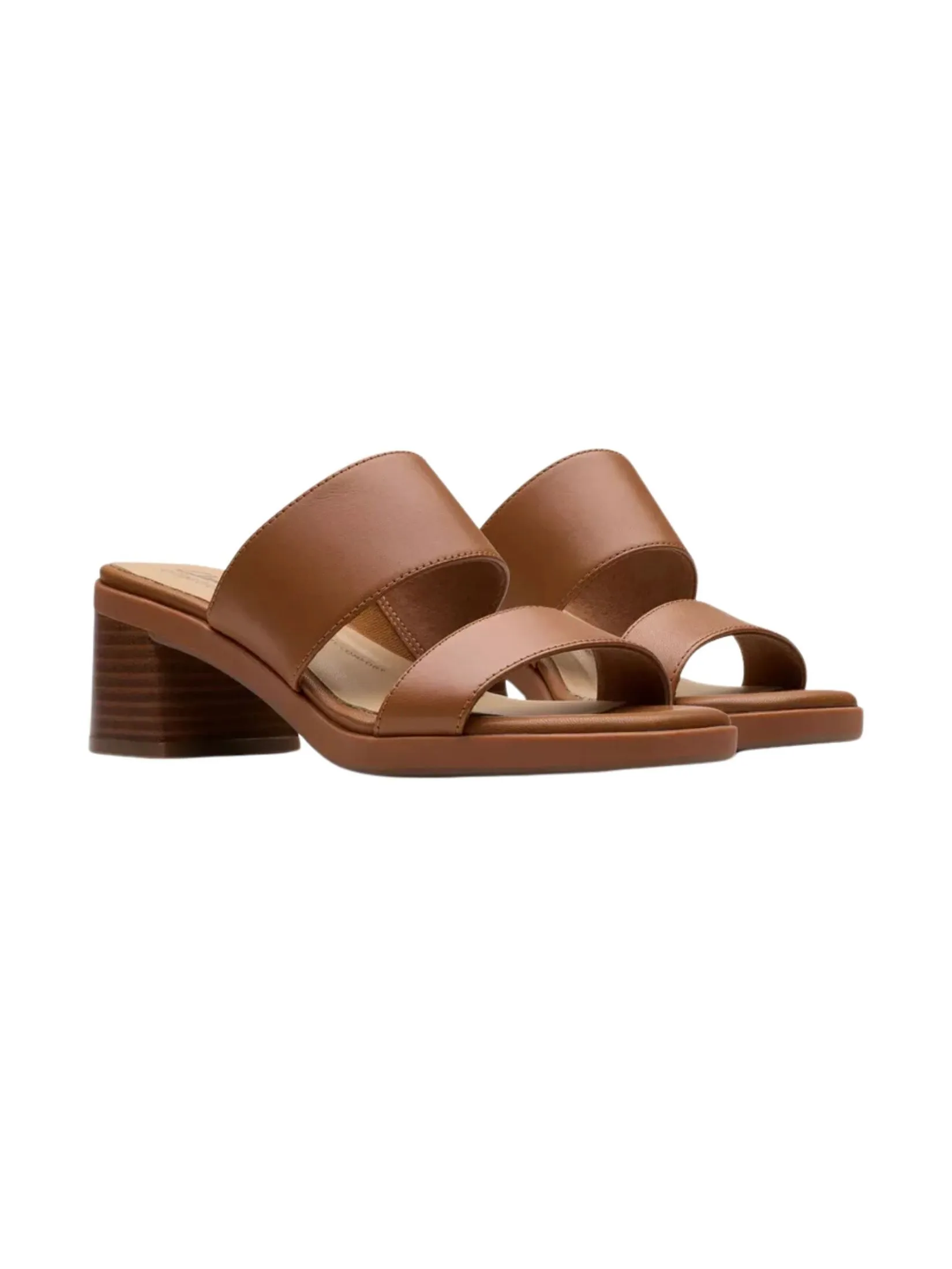 CLARKS Jaylan Dusk Tan Leather Women’s Heeled Sandals