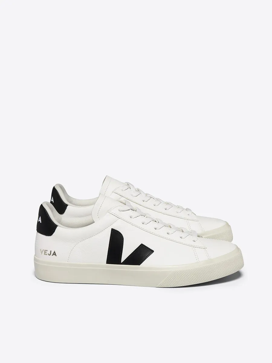 VEJA Men Sneaker Campo Chromefree Leather Extra White Black Size - 41 EU