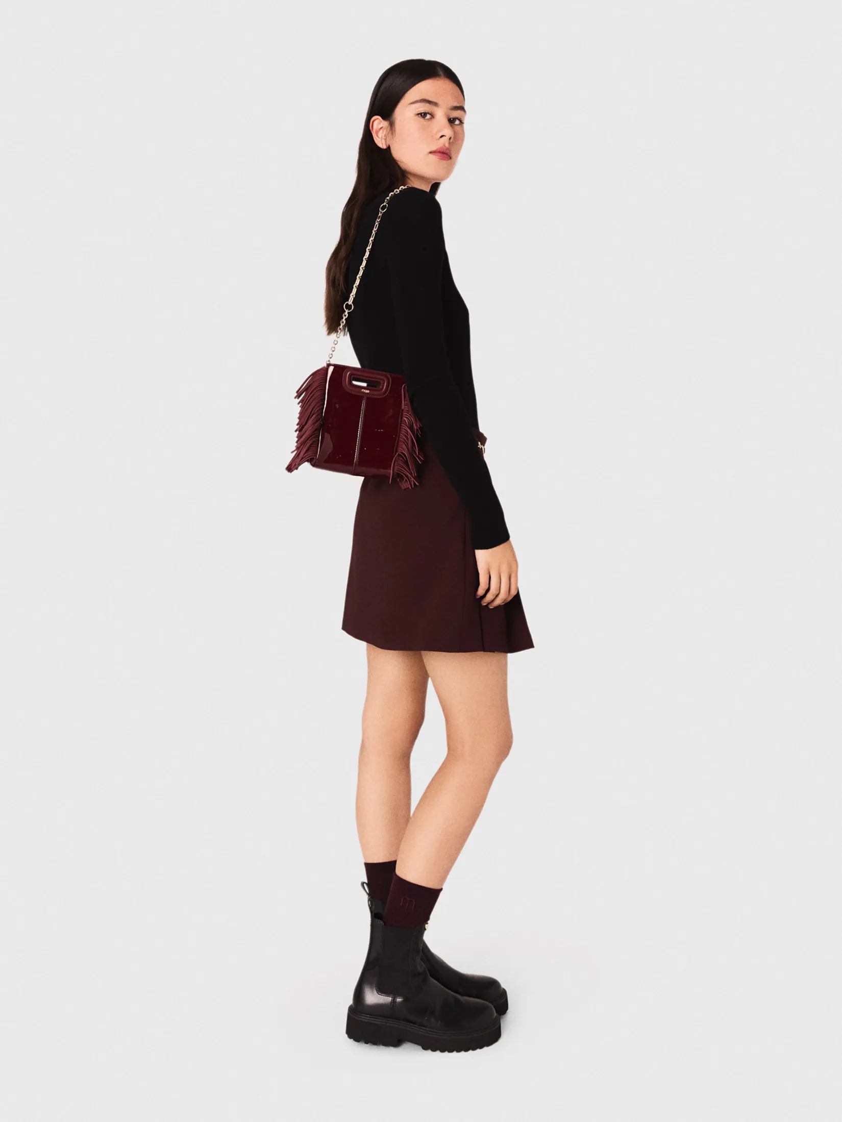 MAJE Women Short Skirt Pleated