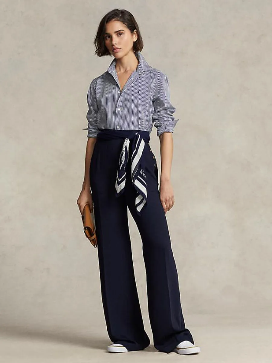 POLO RALPH LAUREN Women Shirt-Classic Fit Striped Cotton Shirt-White