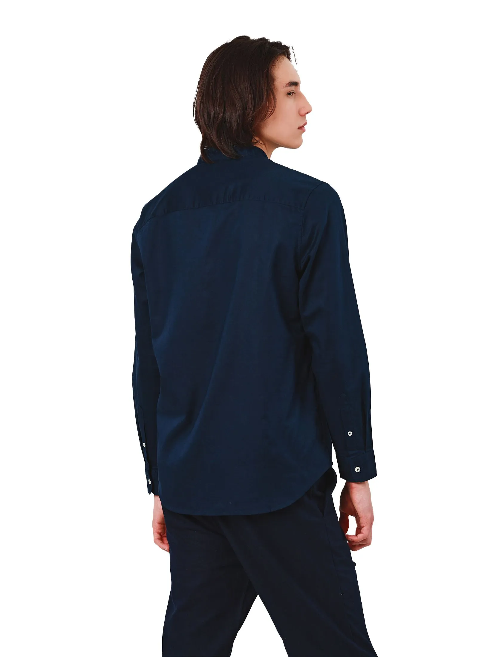 JOHN HENRY Men's Long Sleeves Shirts (Slim Fit) Rejuvenate Vacation Navy