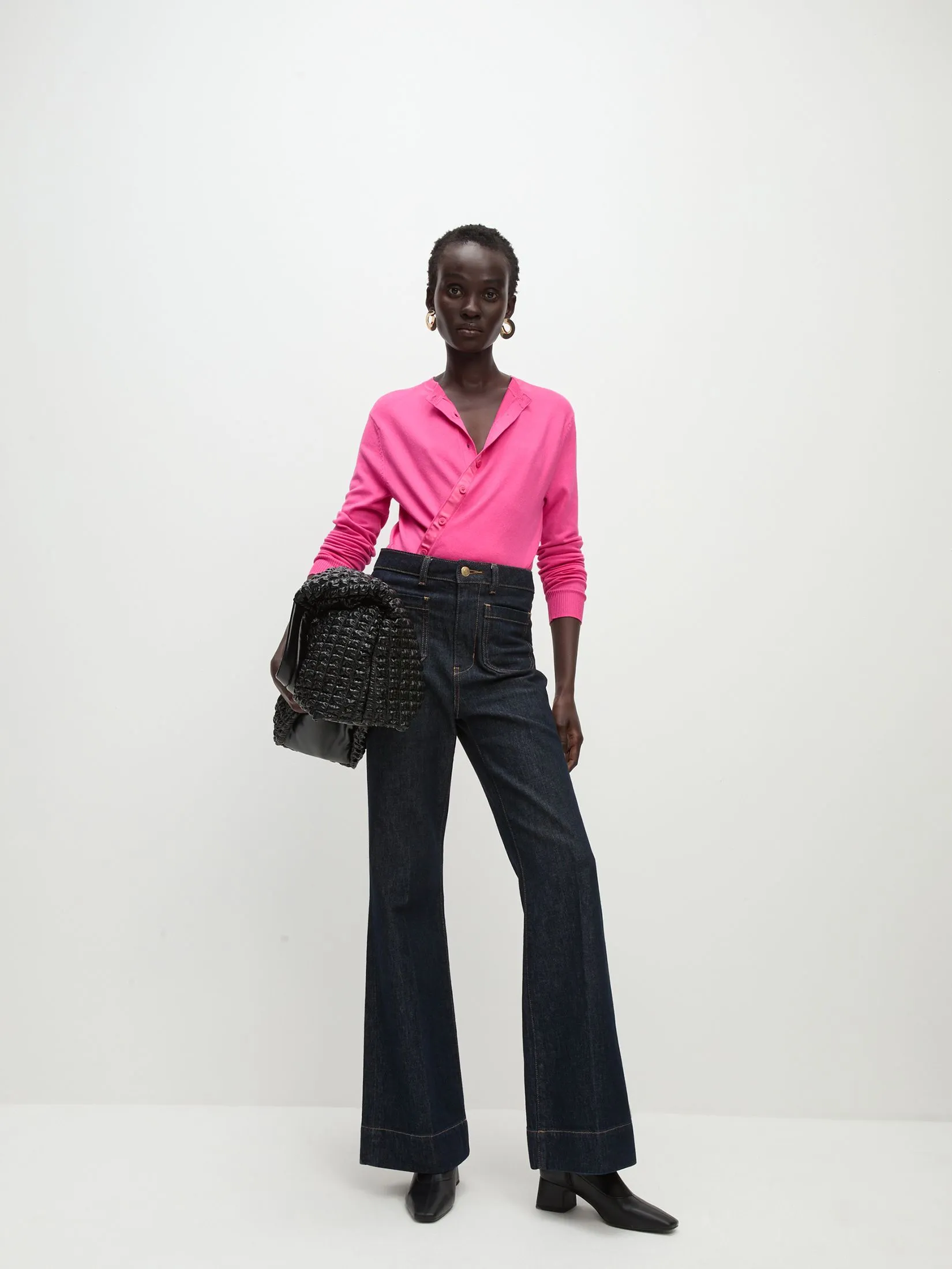 MARKS & SPENCER Women Cardigan Crew Neck Button Front