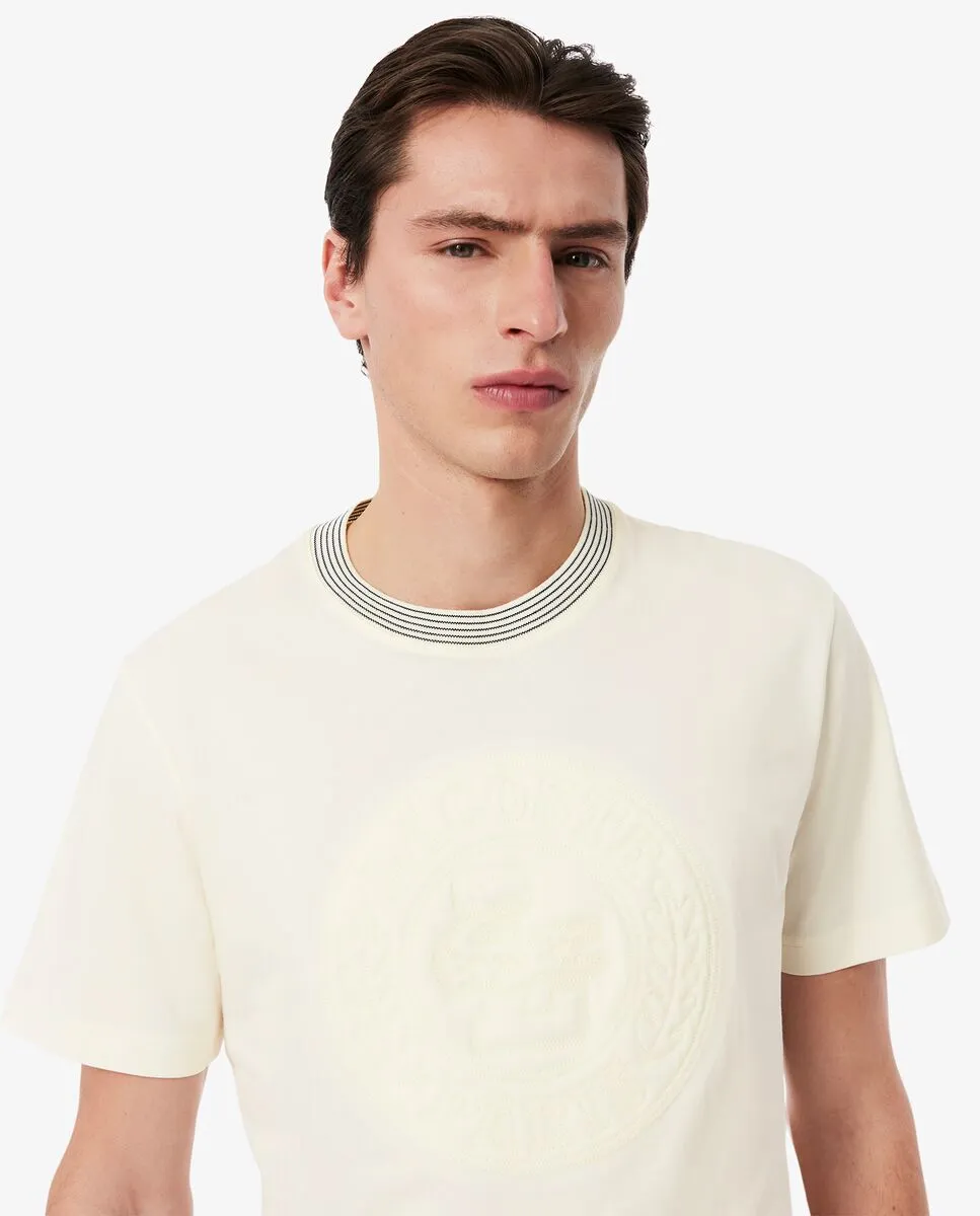 LACOSTE Embroidered Cotton Jersey T-Shirt White