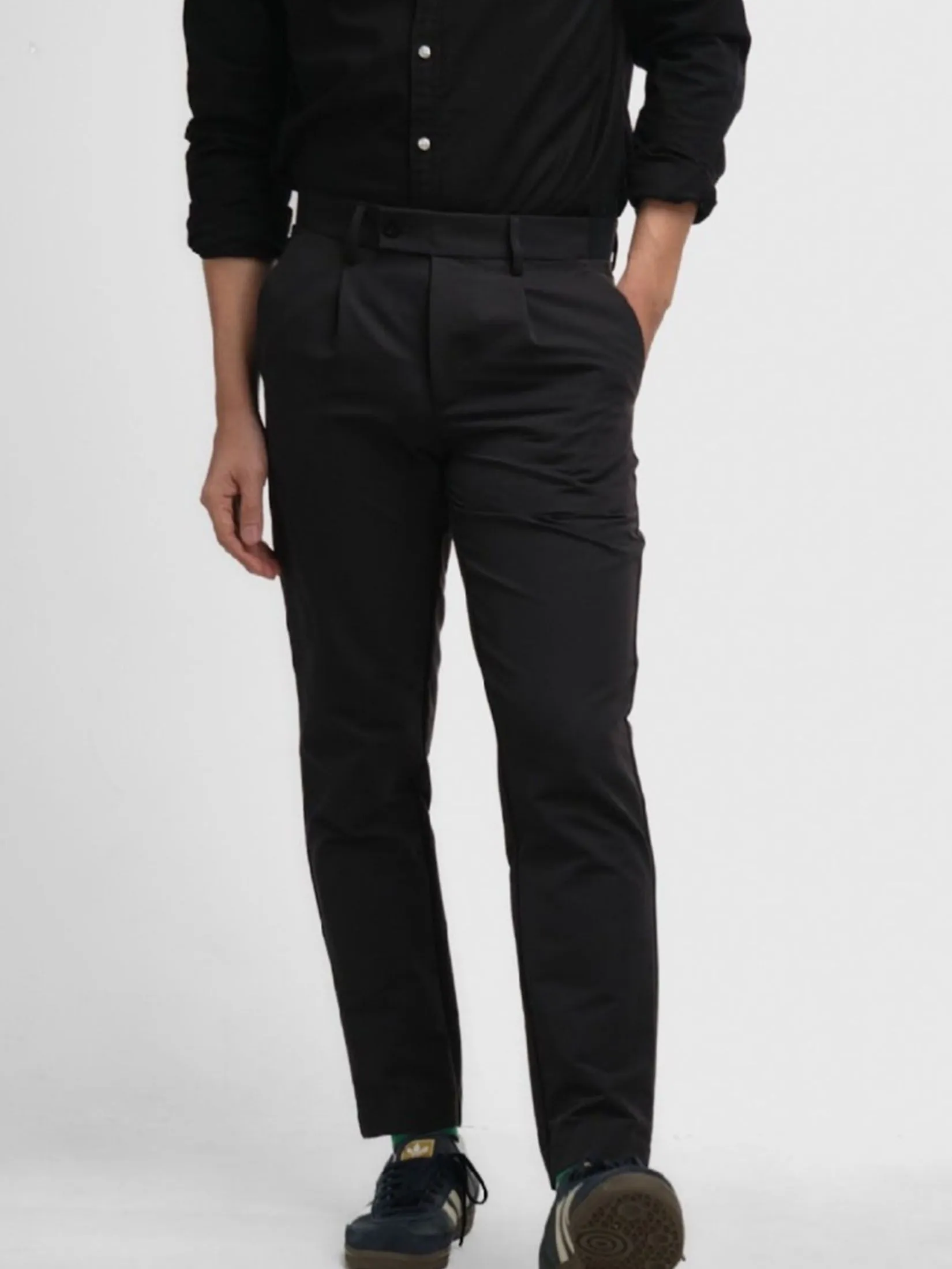 ERA-WON Men's  Cropped Skinny pants Golf fabric  Black