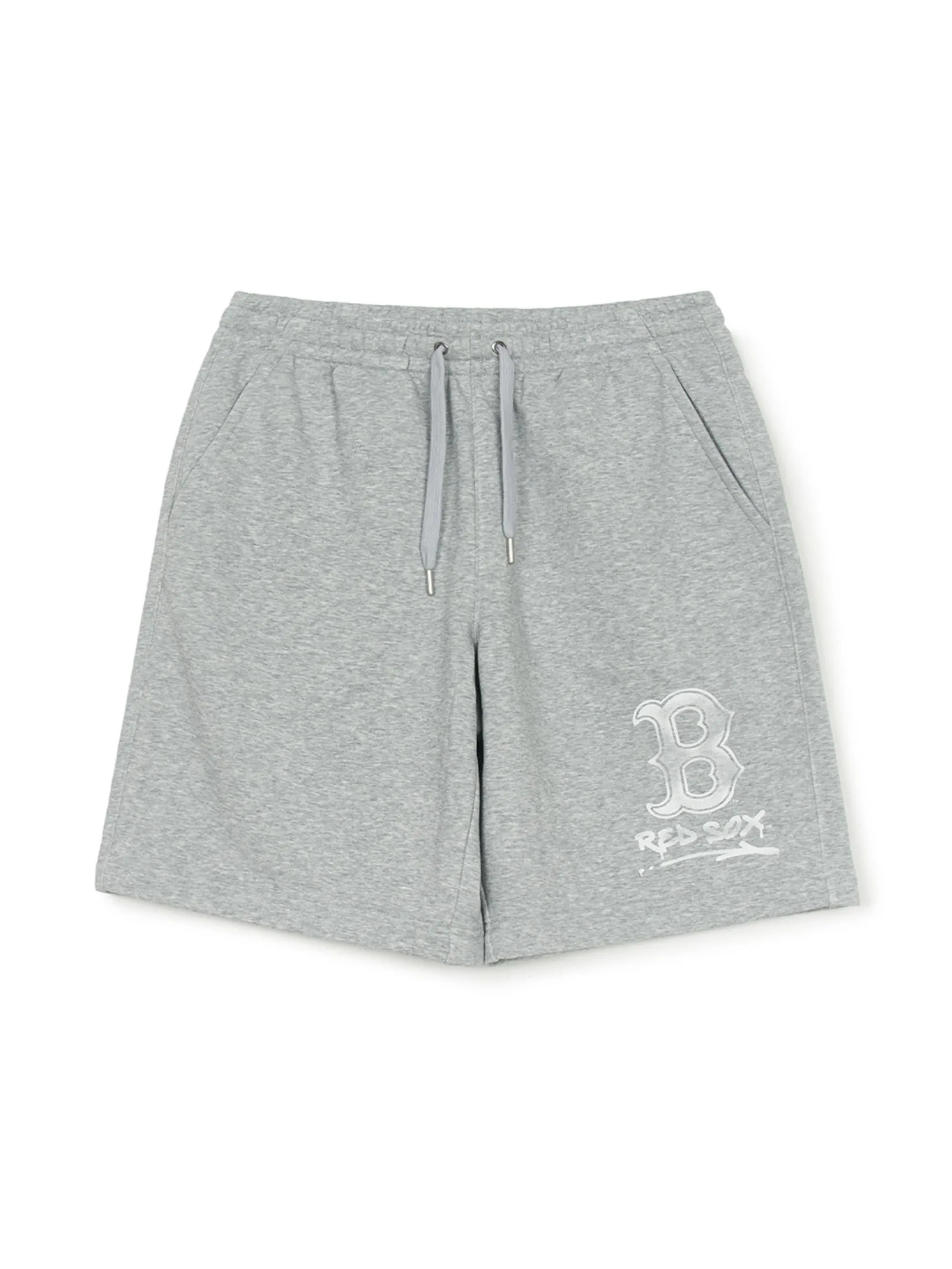 MLB Unisex Basic Street Big Logo 9  Shorts Model 3ASPB0253 43MGS Melange Grey