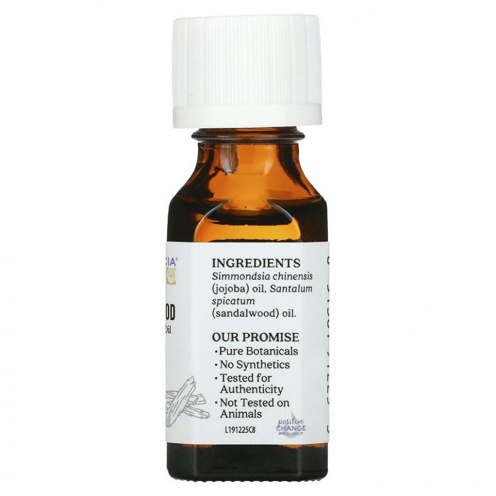 Aura Cacia, чистое эфирное масло, сандаловое дерево, 15 мл (0,5 жидк. унции)