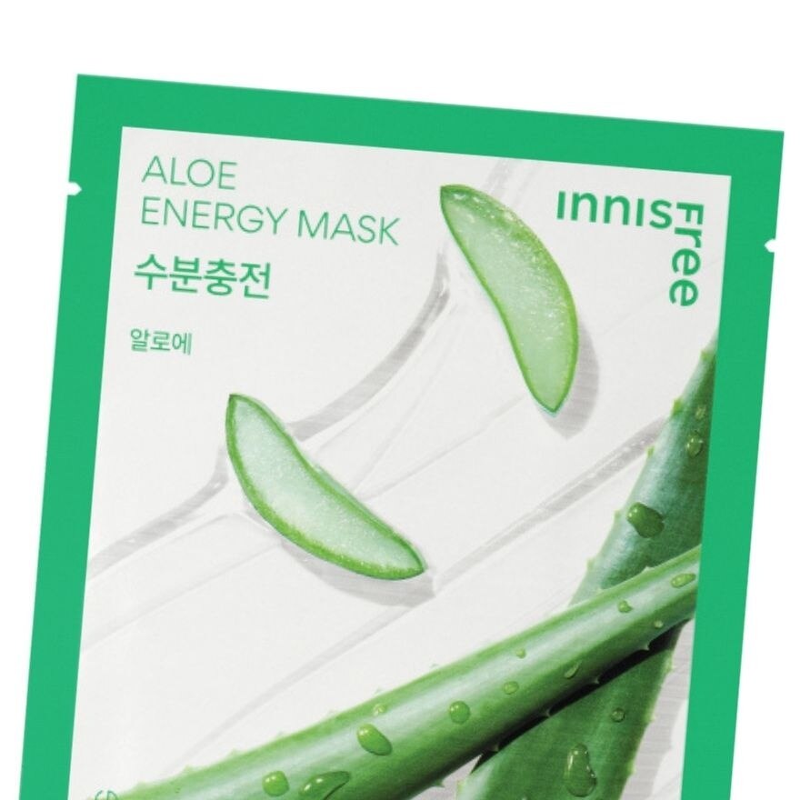 Innisfree Aloe Energy Mask 1'S มาส์กหน้าผิวชุ่มชื้น ปลอบประโลมผิว เรียบเนียน