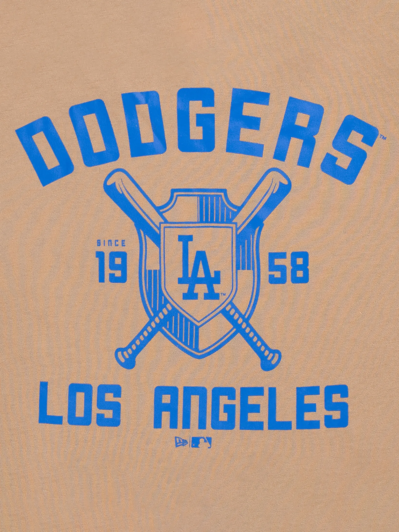 NEW ERA UNISEX SHORT SLEEVE TEE ESSENTIAL LOS ANGELES DODGERS KHAKI
