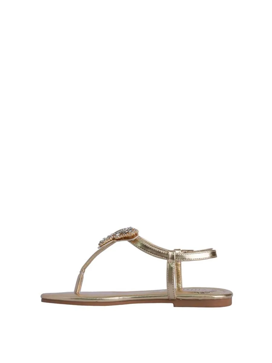 VILLAINS SF PIPER Flat Sandals GOLD