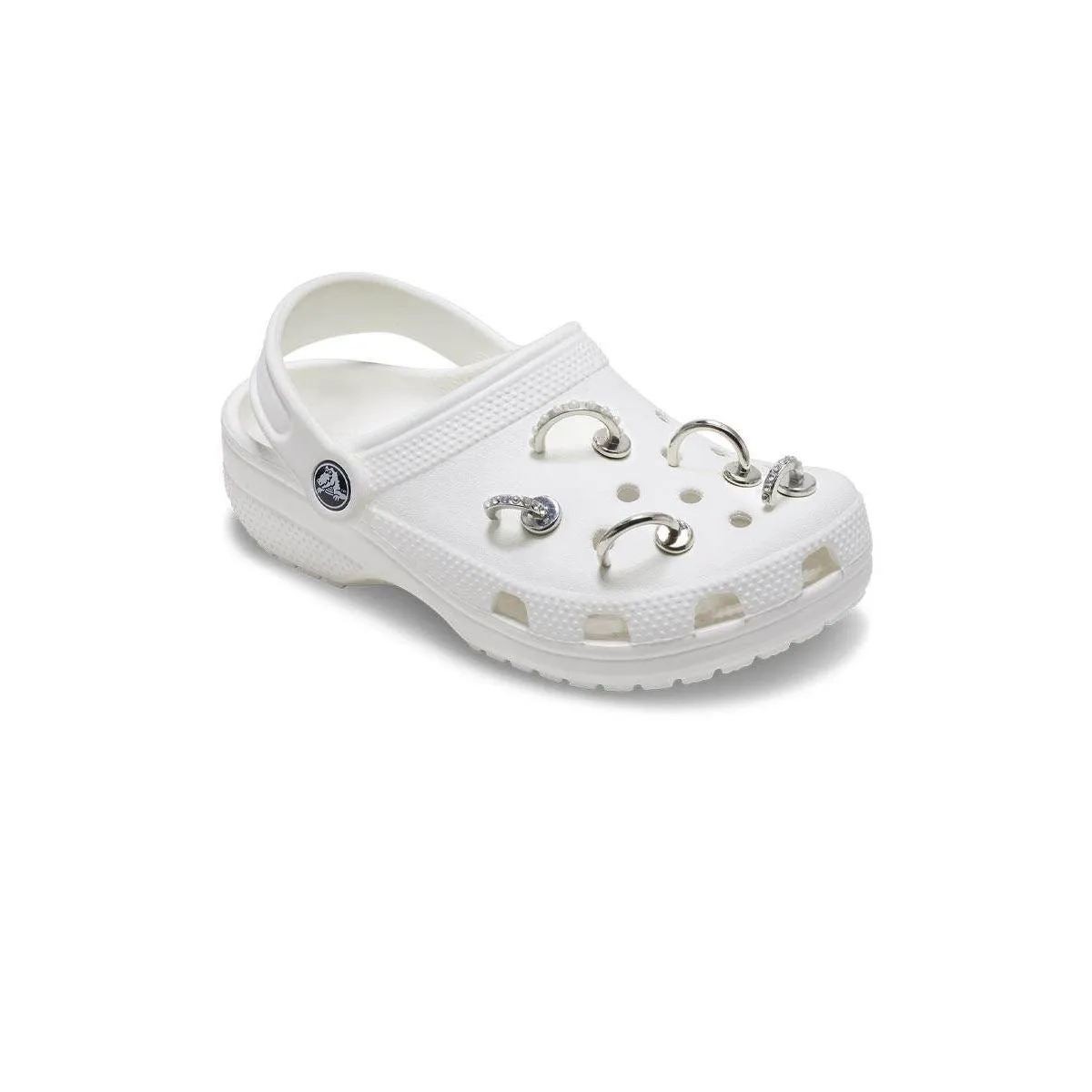 CROCS Jibbitz Shoes Charm Silver Ring 5-Pack Multi Color - CR024AC804DMTH