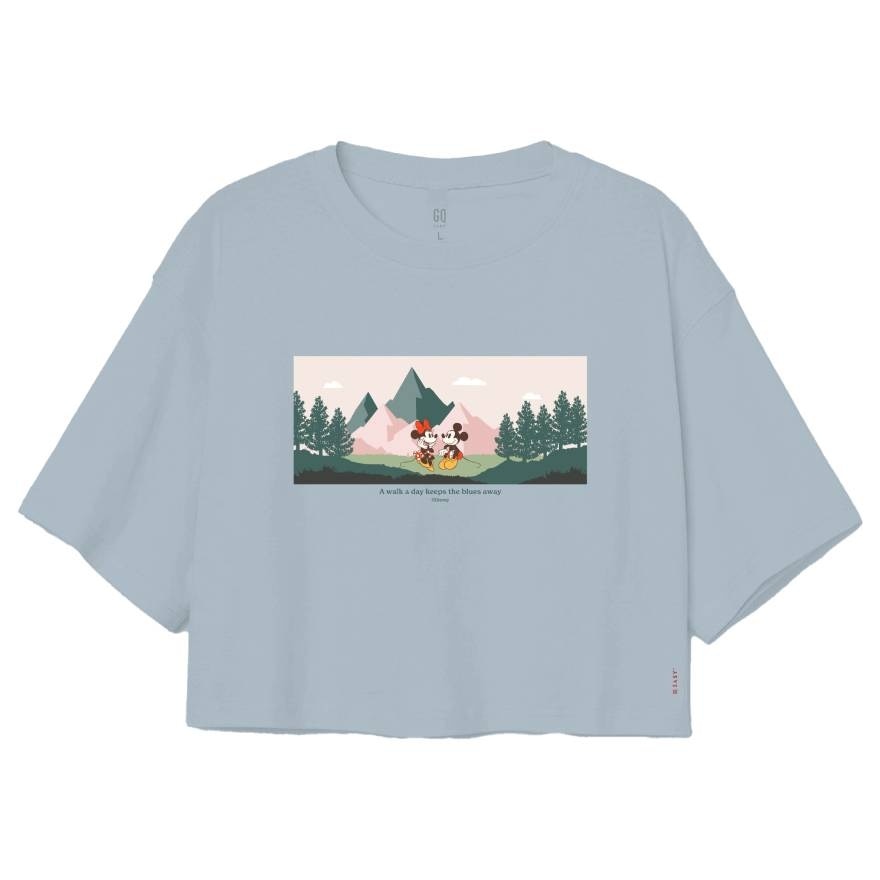 GQ Disney Embrace Motain Crop Blue Size S - Blue