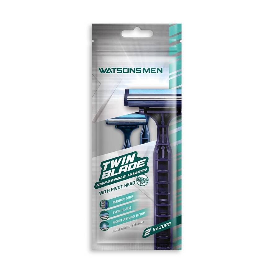 Watsons Men Twin Blade Disposable Razors 2 pcs.