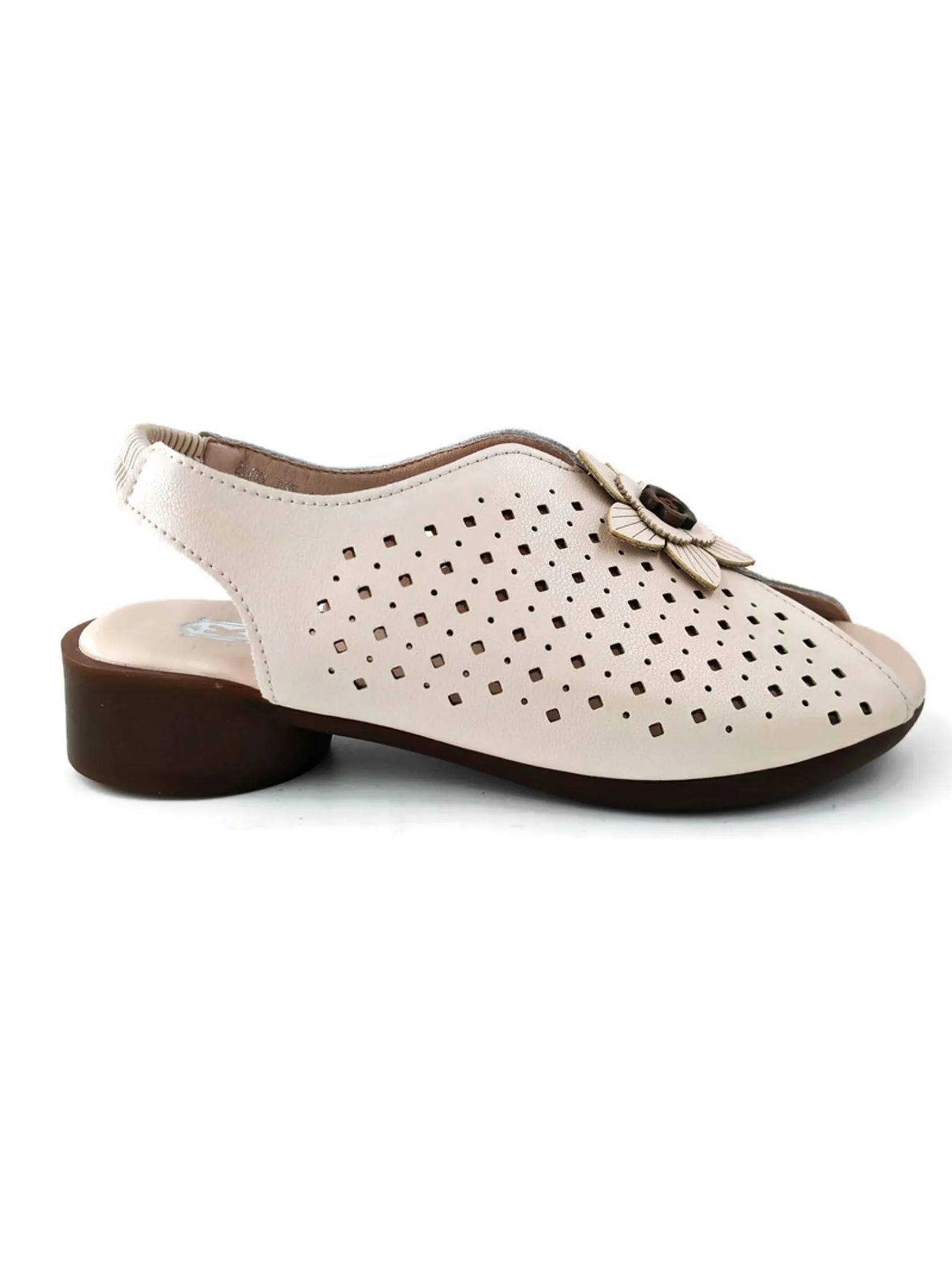 KLIN Woman Sling-Back Sandals Style Cream