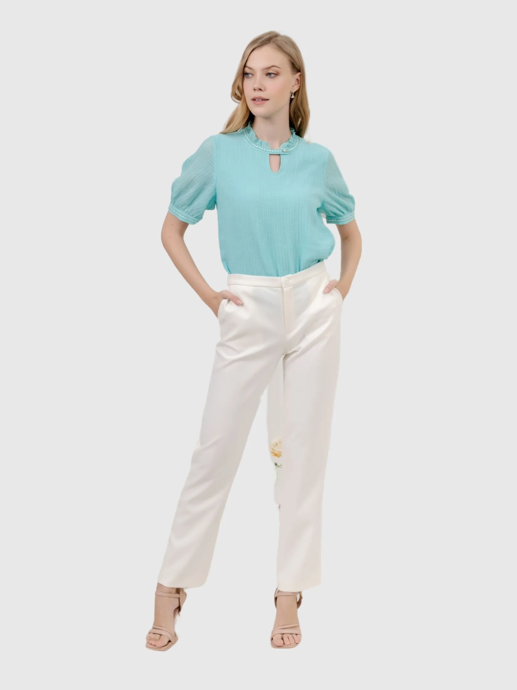 VERONIQA Women Blouse Chiffon Dobby Blue