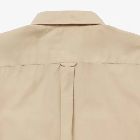 LACOSTE Relaxed Fit Natural Dyed Poplin Shirt Beige