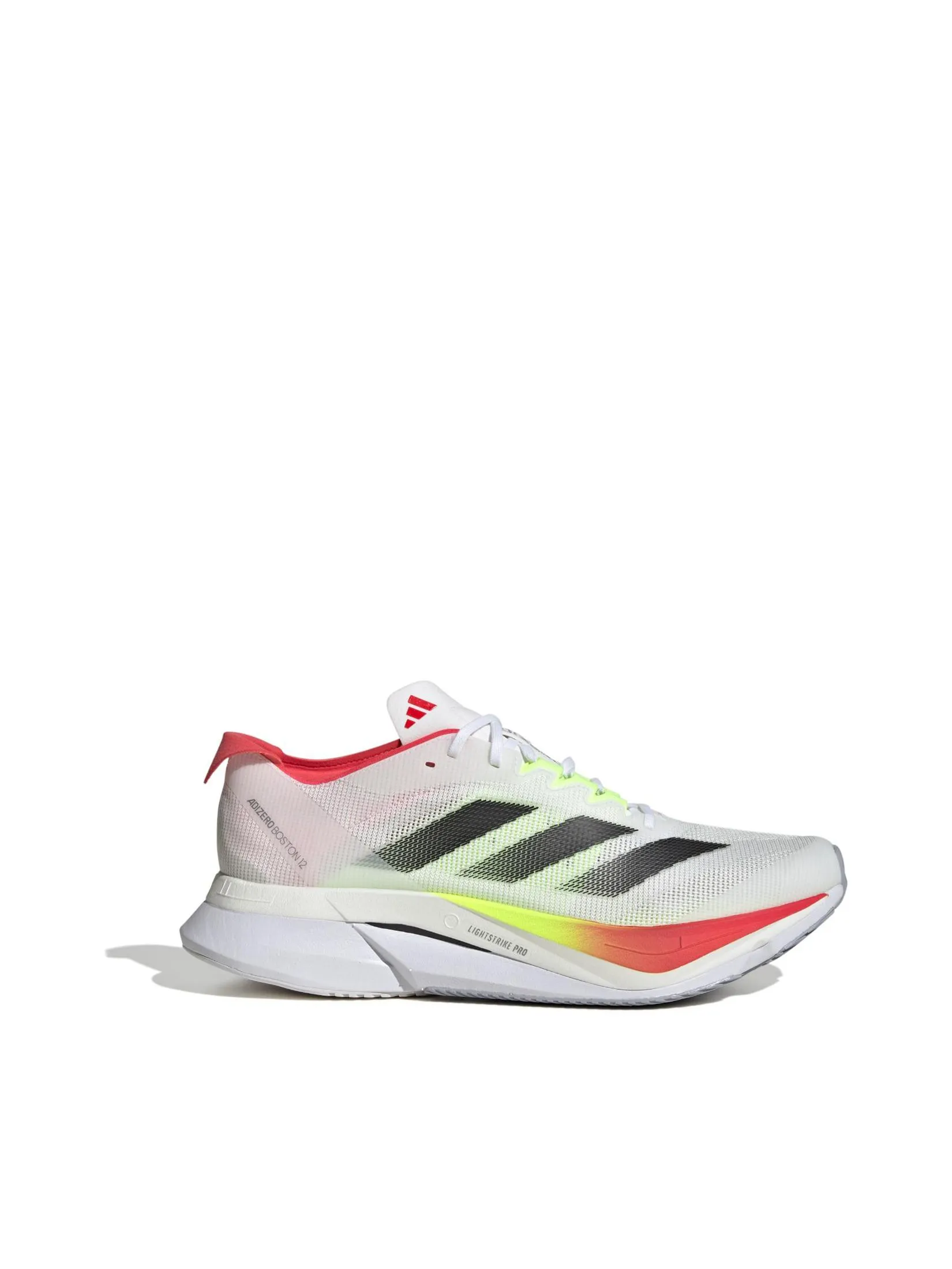 ADIDAS Men Running Shoes Adizero Boston 12 Cloud White / Core Black / Lucid Red