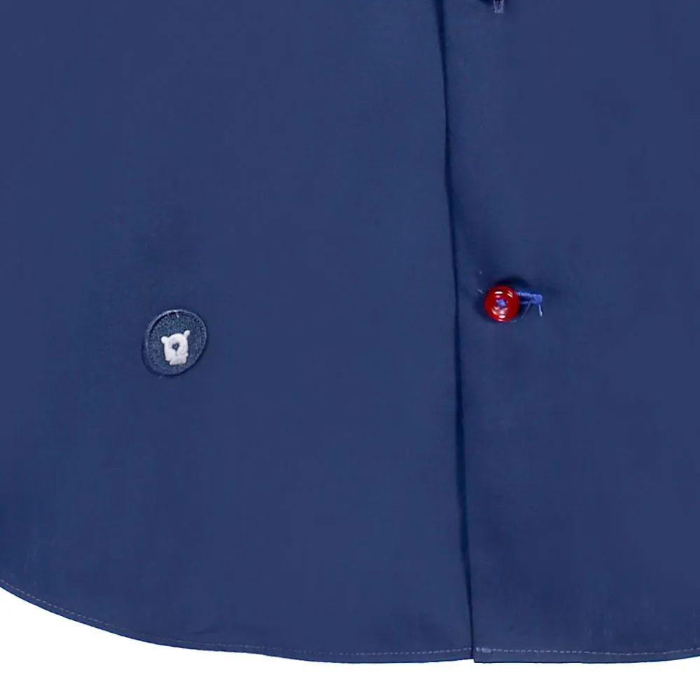 BROWNE & CO. Navy Blue Button Down Long Sleeves Shirt with Pocket