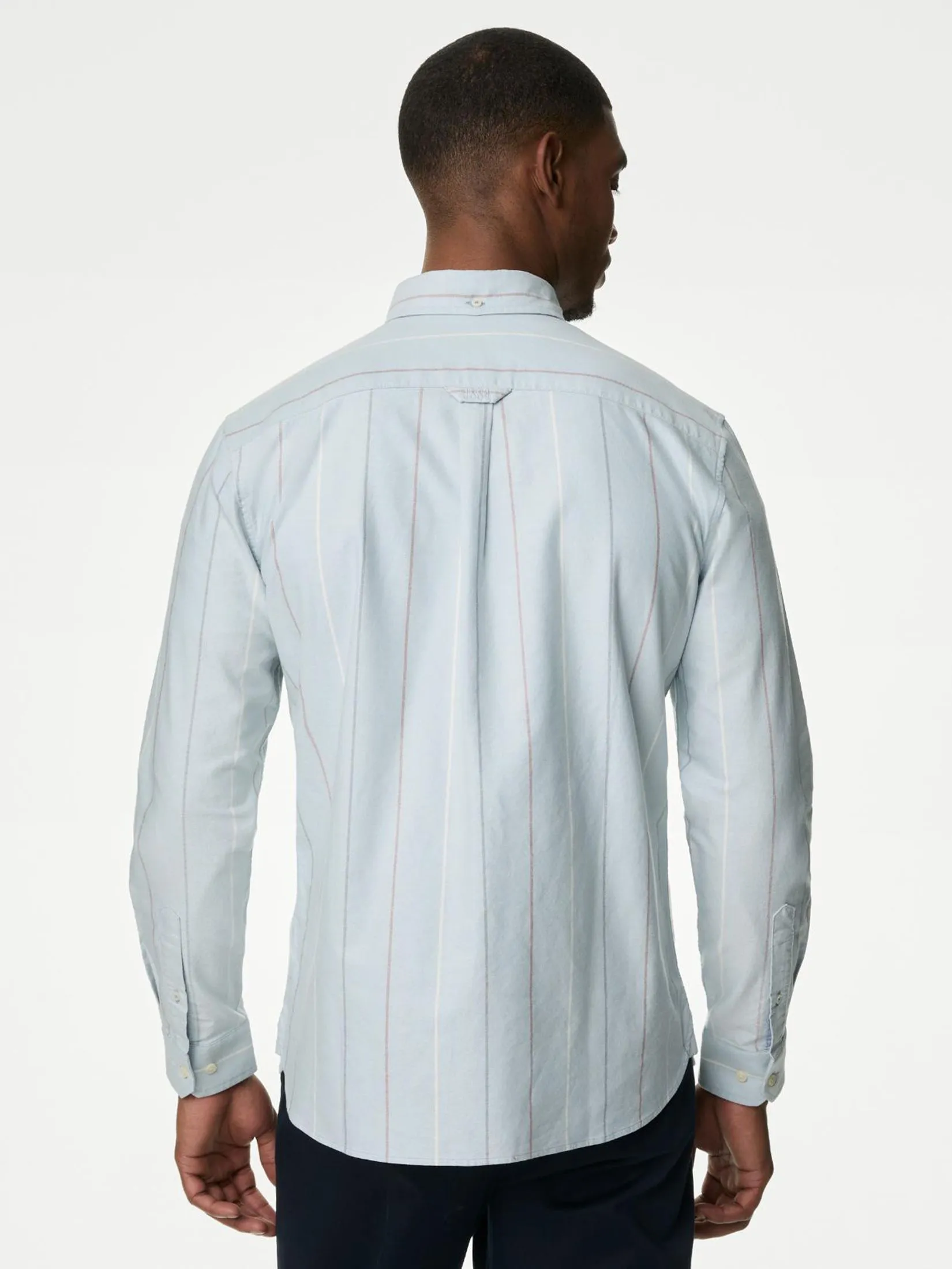 MARKS & SPENCER Men Shirt Pure Cotton Striped Oxford