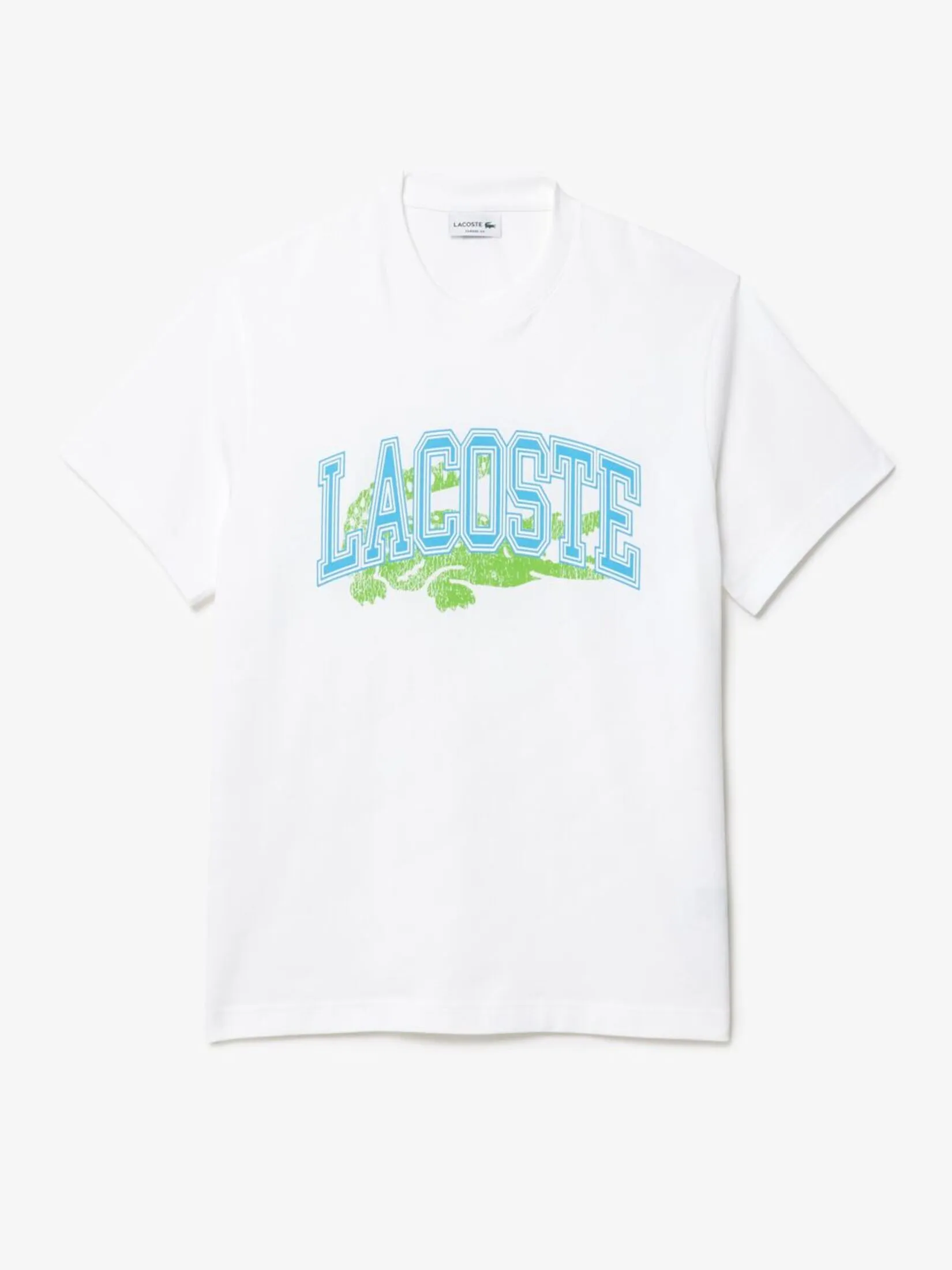 LACOSTE Cotton Jersey Signature T-shirt White