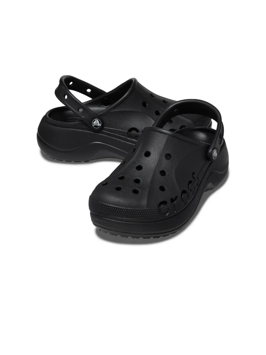 CROCS WOMEN'S CASUAL SHOES BAYA PLATFORM CLOG - BLACK