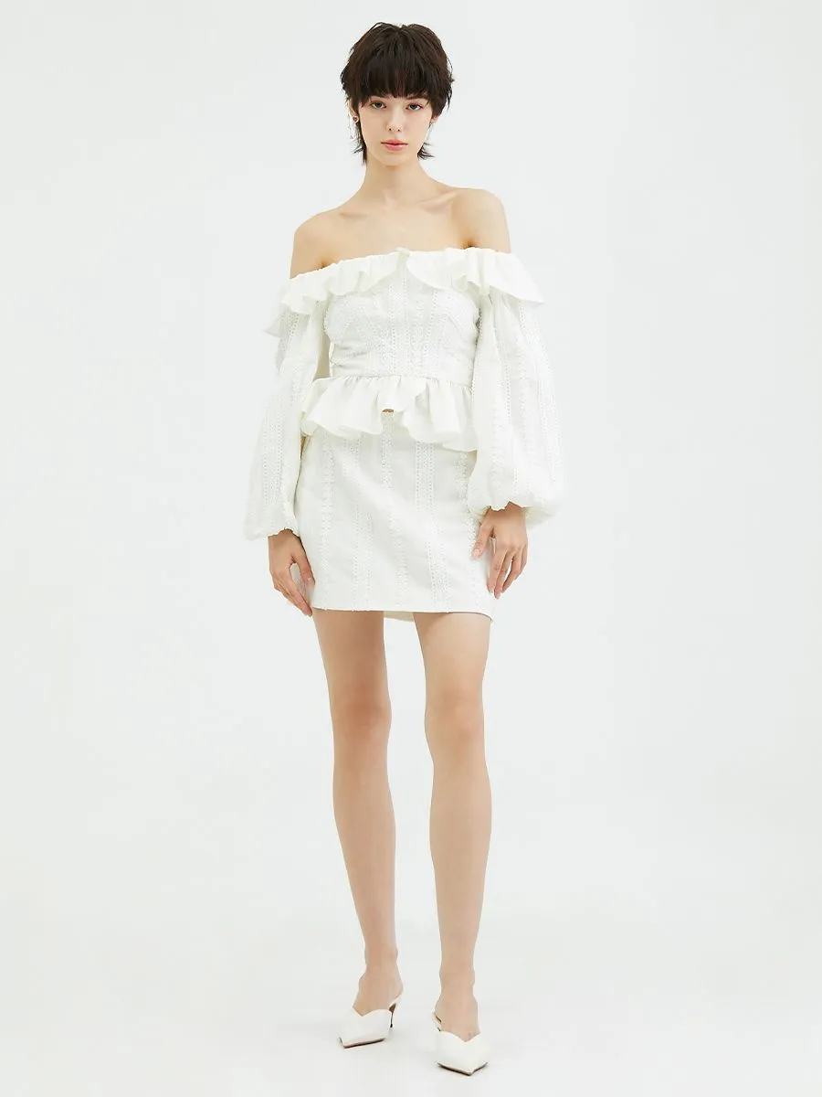 KLOSET (SS24)Lace Mini Skirt White