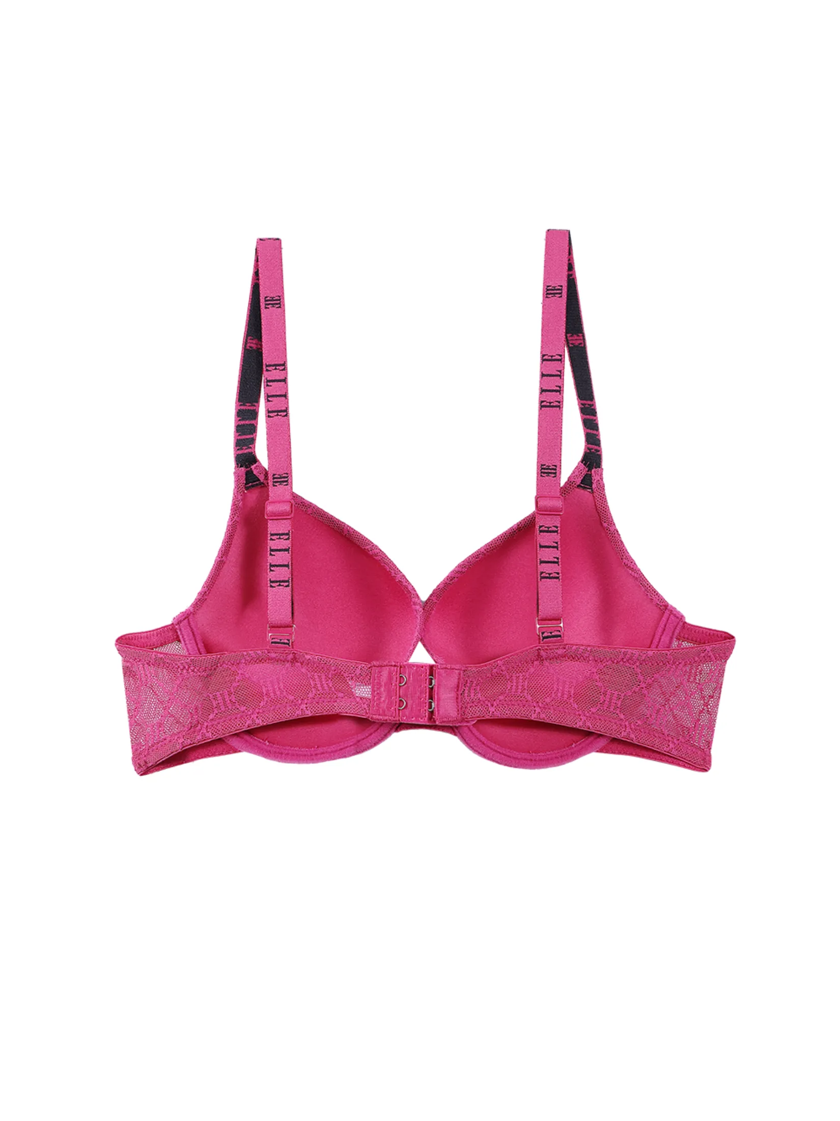 ELLE LINGERIE Women's Moulded Bra lace bra with underwire 3/4 Cup LB8603 - RASPBERRY