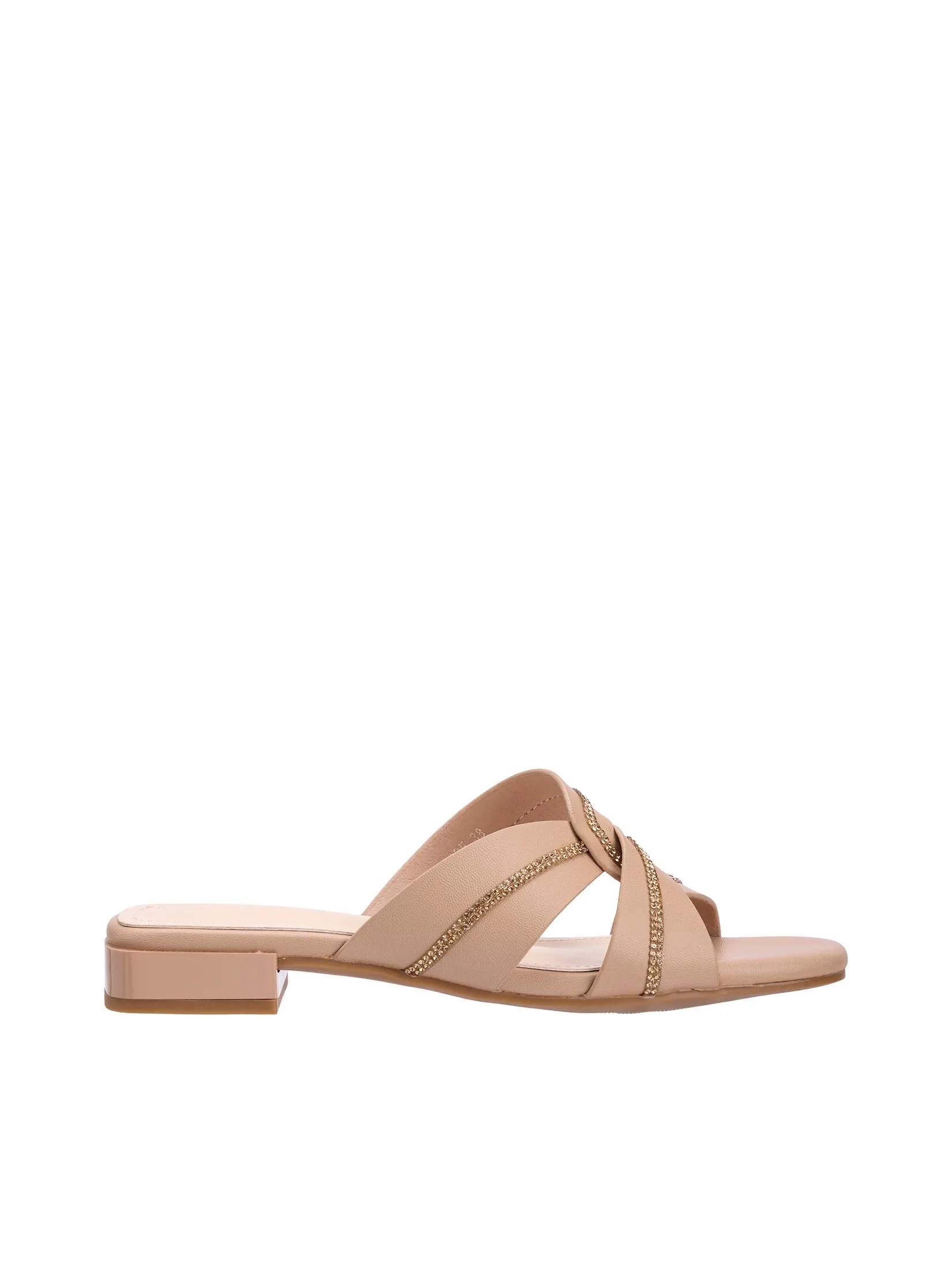 FOF Women Sandals Cross Sequinned Strap