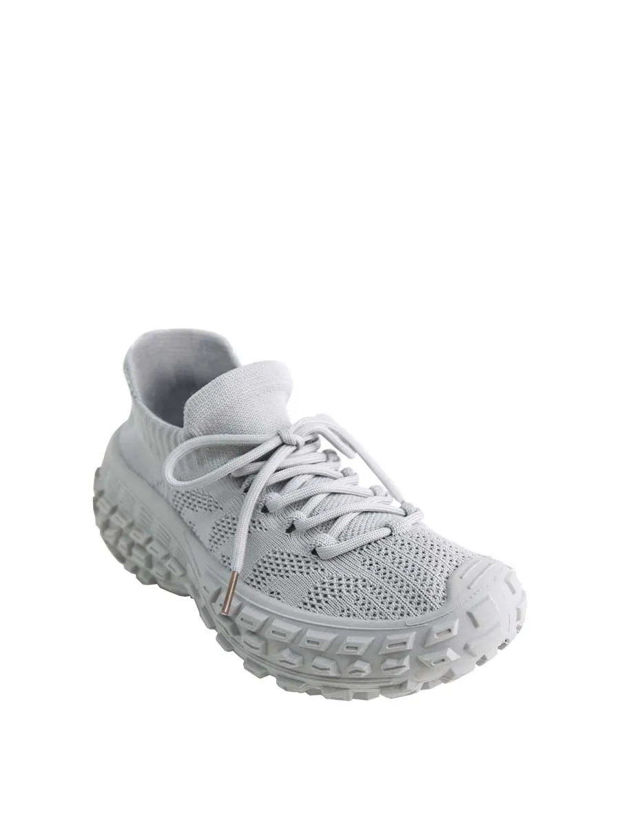 VILLAINS SF RICHEST Women's Platform Comfort Sock Sneakers GREY