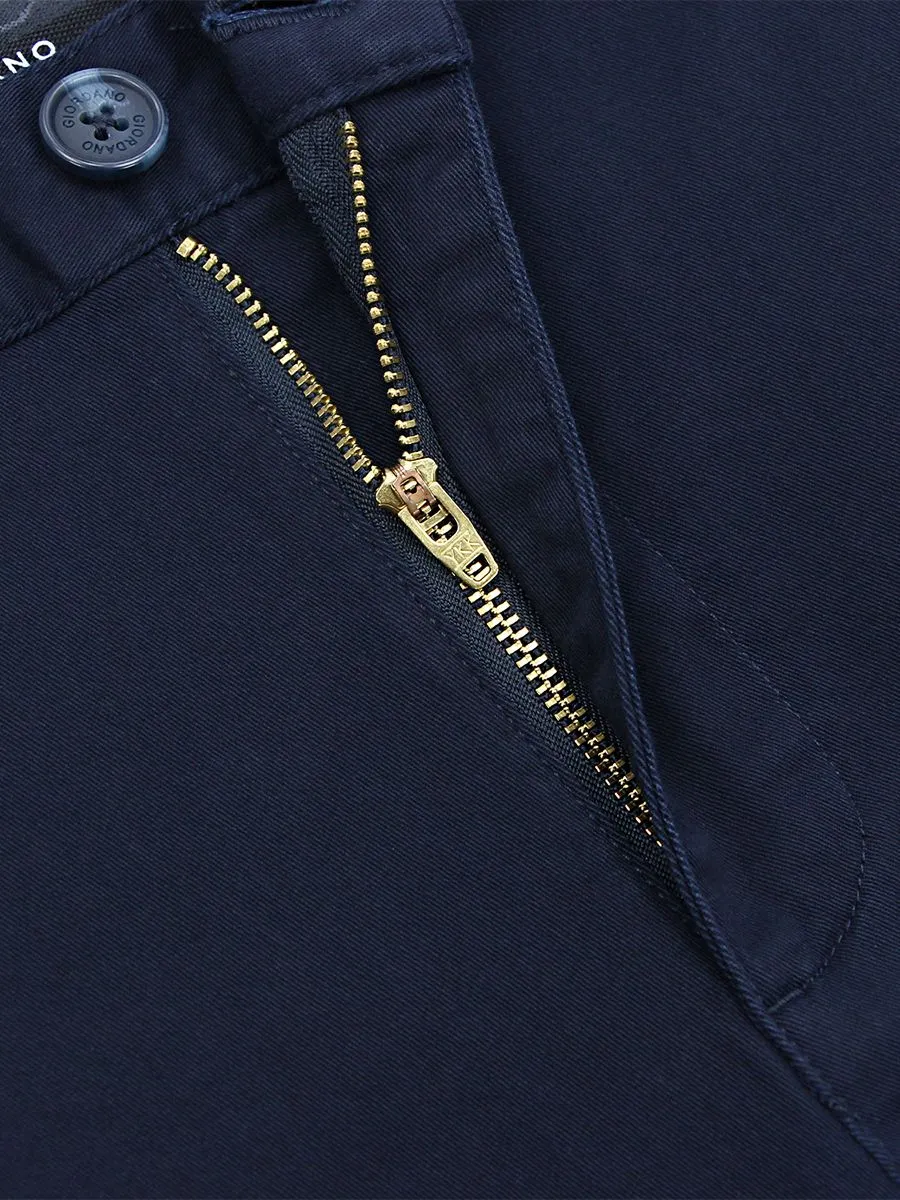 GIORDANO Men's Super Stretch Easy-Care Pants (180° Waistband) Signature Navy