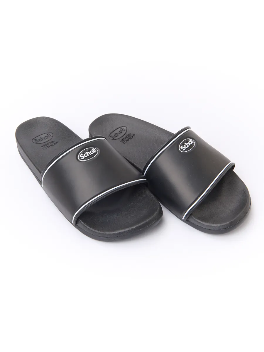 SCHOLL Black Slide Sandals Unisex - Cent