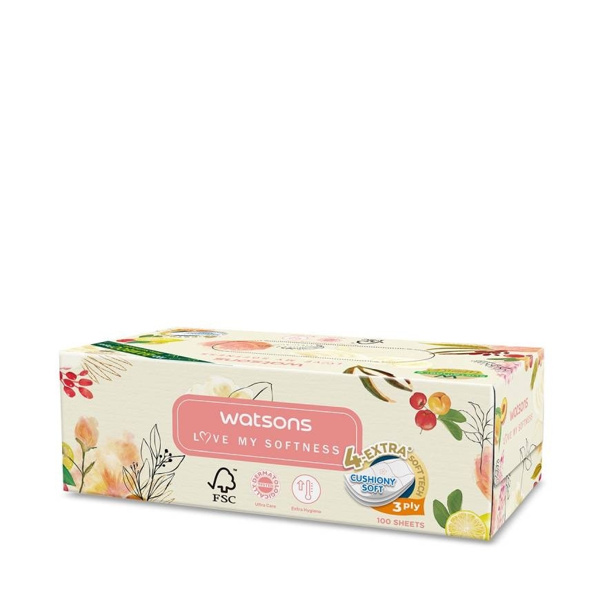 Watsons Velvety Soft Box Tissues (X-Flower 3) 3ply x 100sheets. This item cannot sele