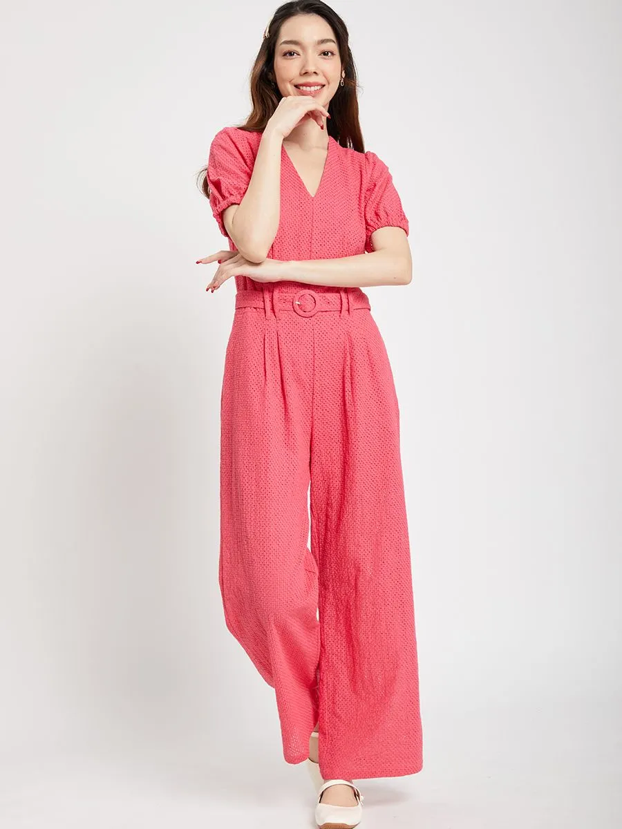 LOLITA Women Jumpsuit V Neck with Belt