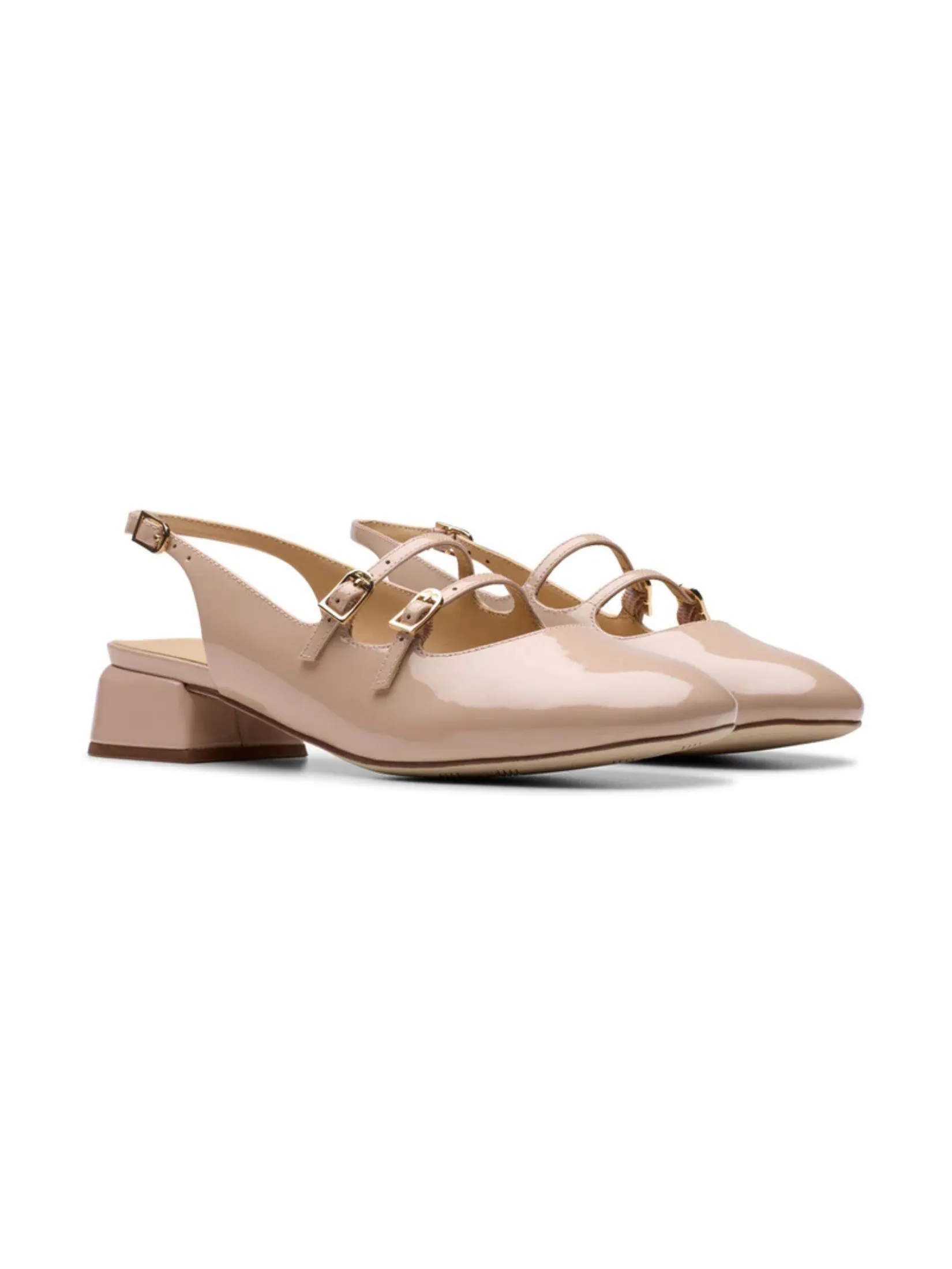 CLARKS DAISS30 DAZZ Beige Patent Women's Mary Jane Shoes