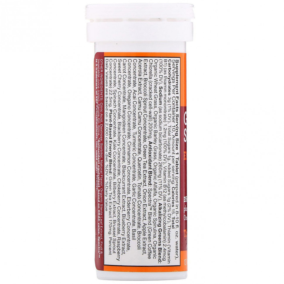 Amazing Grass, Green Superfood, шипучие таблетки из зелени для пополнения запаса энергии, со вкусом тропических фруктов, 10 таблеток