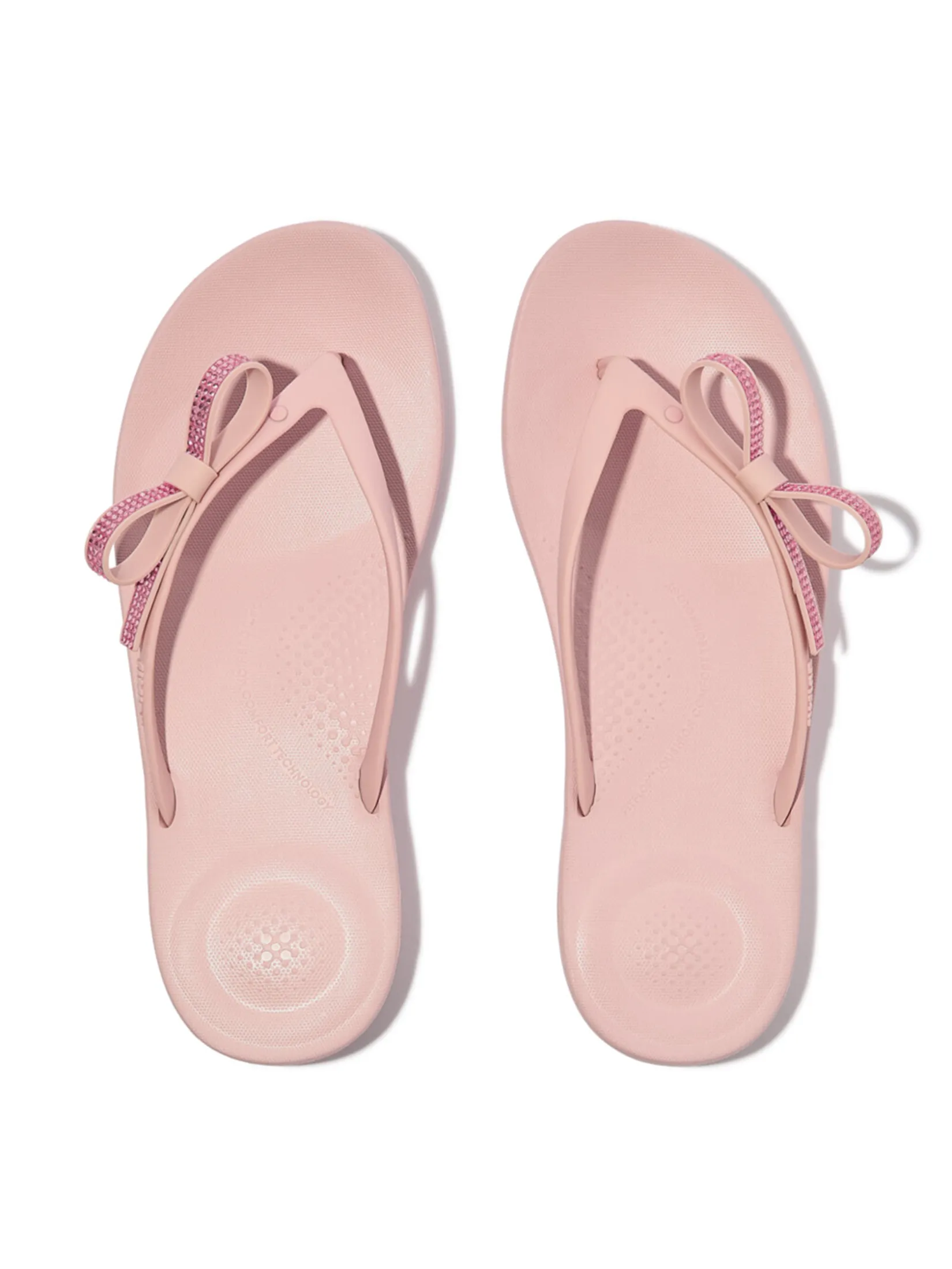 FitFlop™ WOMEN S IQUSHION GLITZ-BOW FLIP-FLOPS PINK