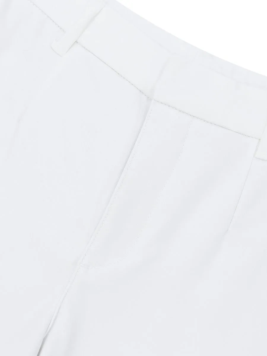 GIORDANO Women's 180° Expandable Waistband slim suit pants Albumen white