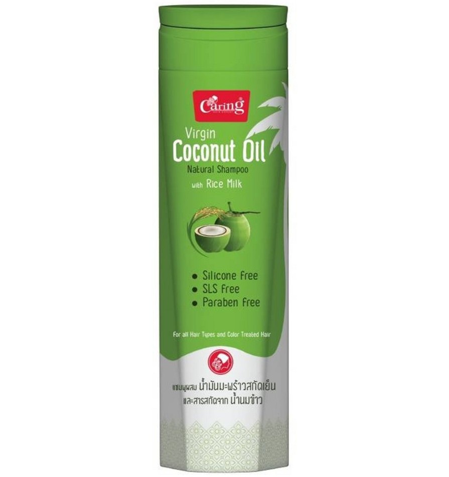 Шампунь с кокосовым маслом и рисовым молочком без SLS Caring 200 мл