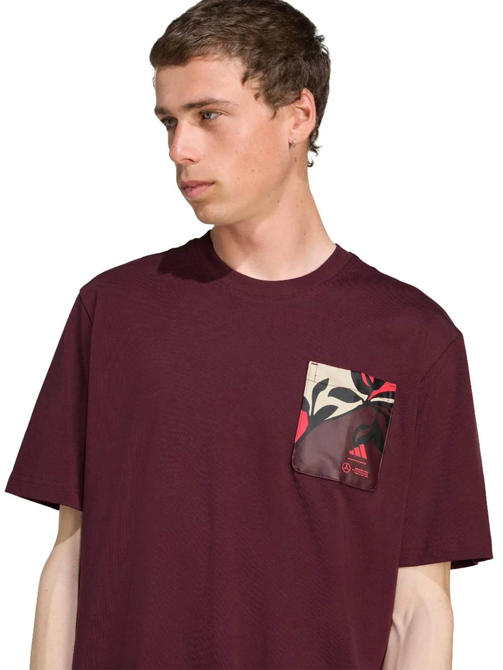 ADIDAS Men T-Shirt Mercedes - AMG Petronas Formula One Team Summer Red / Aurora Ruby