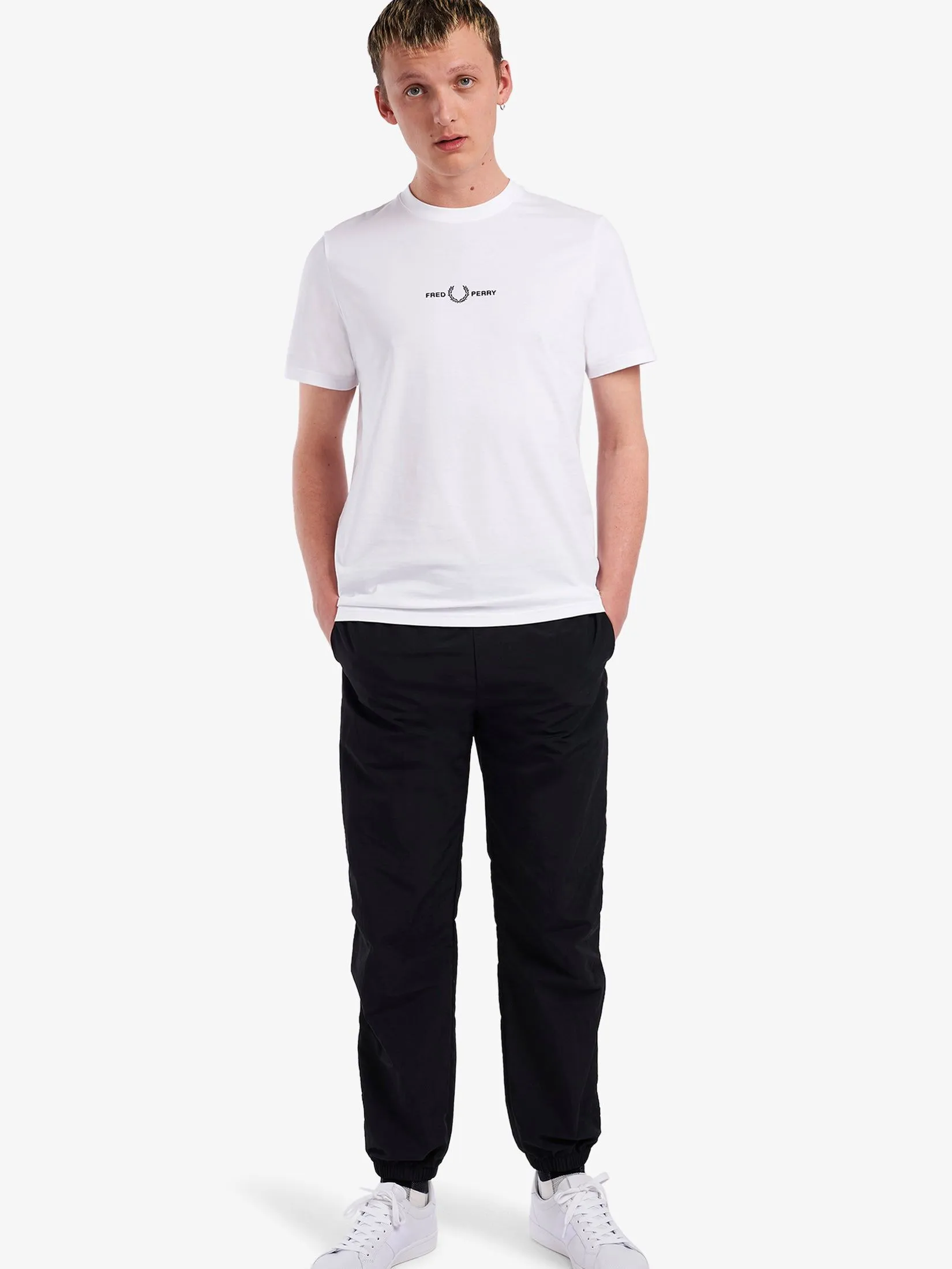 FRED PERRY Men EMBROIDEREDT-SHIRT White