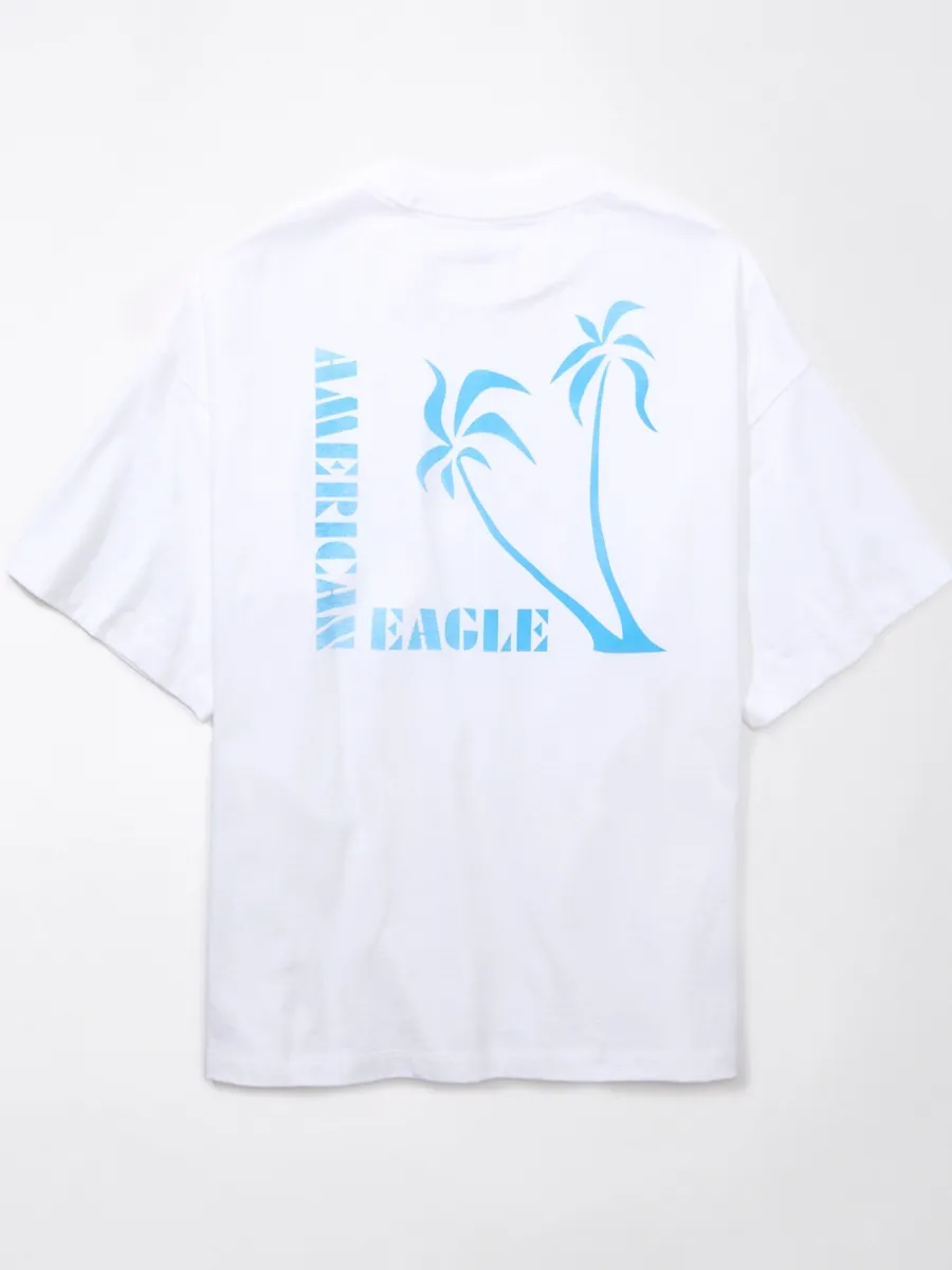 AMERICAN EAGLE MEN G - OVERSIZED PKT SET IN TEE -  PCDYE + SERIOUSLY SOFT WASH 100 WHITE