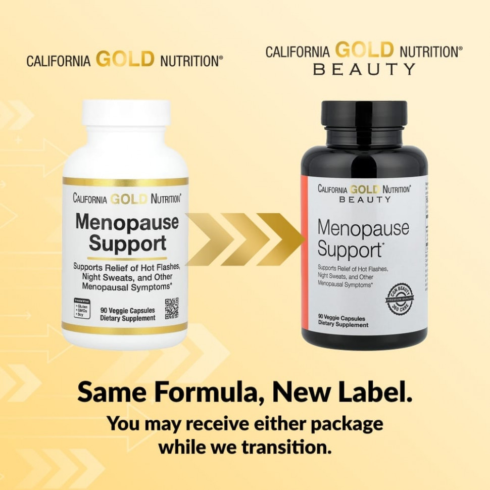 California Gold Nutrition, добавка для поддержки в период менопаузы, 90 растительных капсул