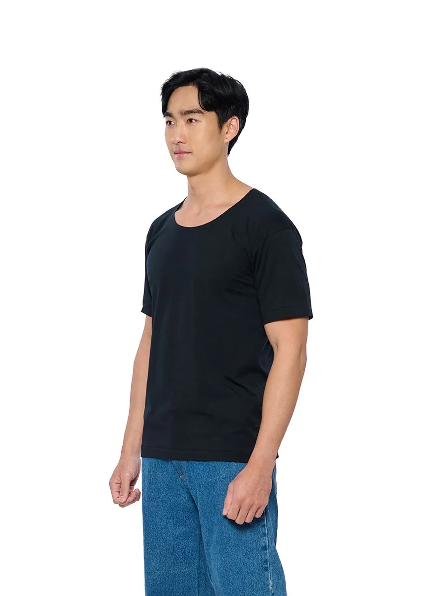 DOUBLE GOOSE Black Double Goose Scoop Neck T-Shirts Classic Pack 3.