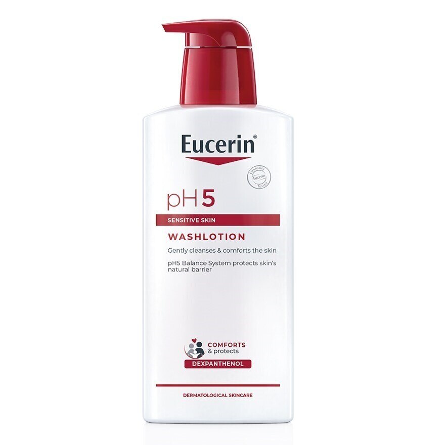 Eucerin pH5 Sensitive Skin WASHLOTION 400 ml. Gently Cleanses  Comforts the skin