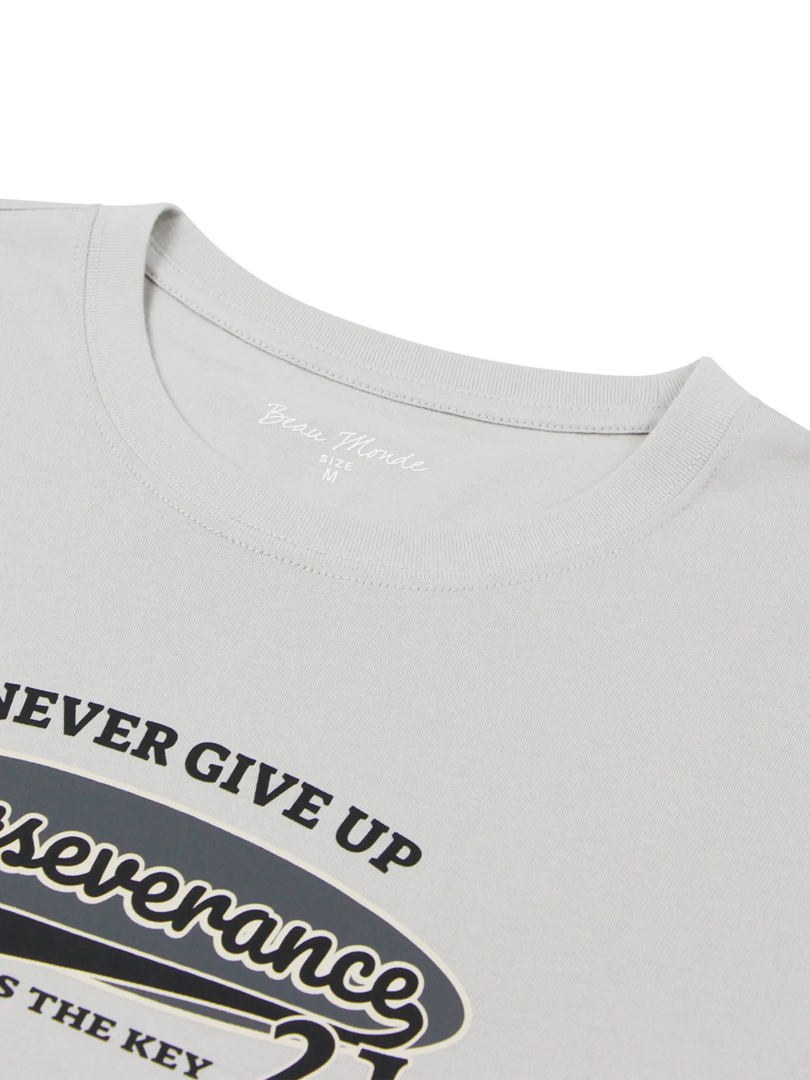 GIORDANO Men s  Online Exclusive Message Jersey Printed T-Shirt Grey