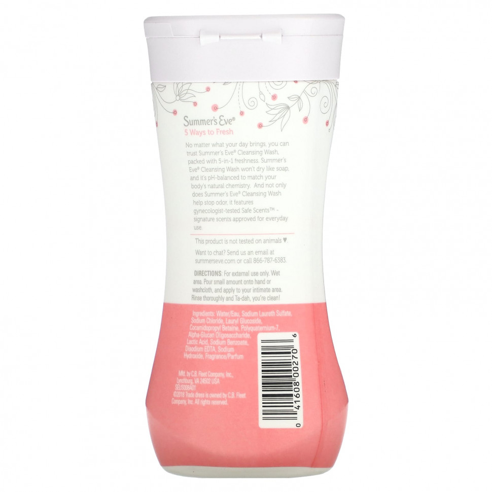 Summer's Eve, Очищающая жидкость 5 в 1, с прозрачным цветком, 266 мл (9 жидк. Унций)