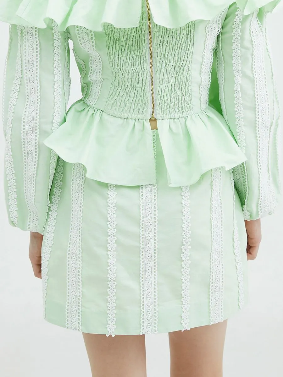 KLOSET (SS24)Lace Mini Skirt Green