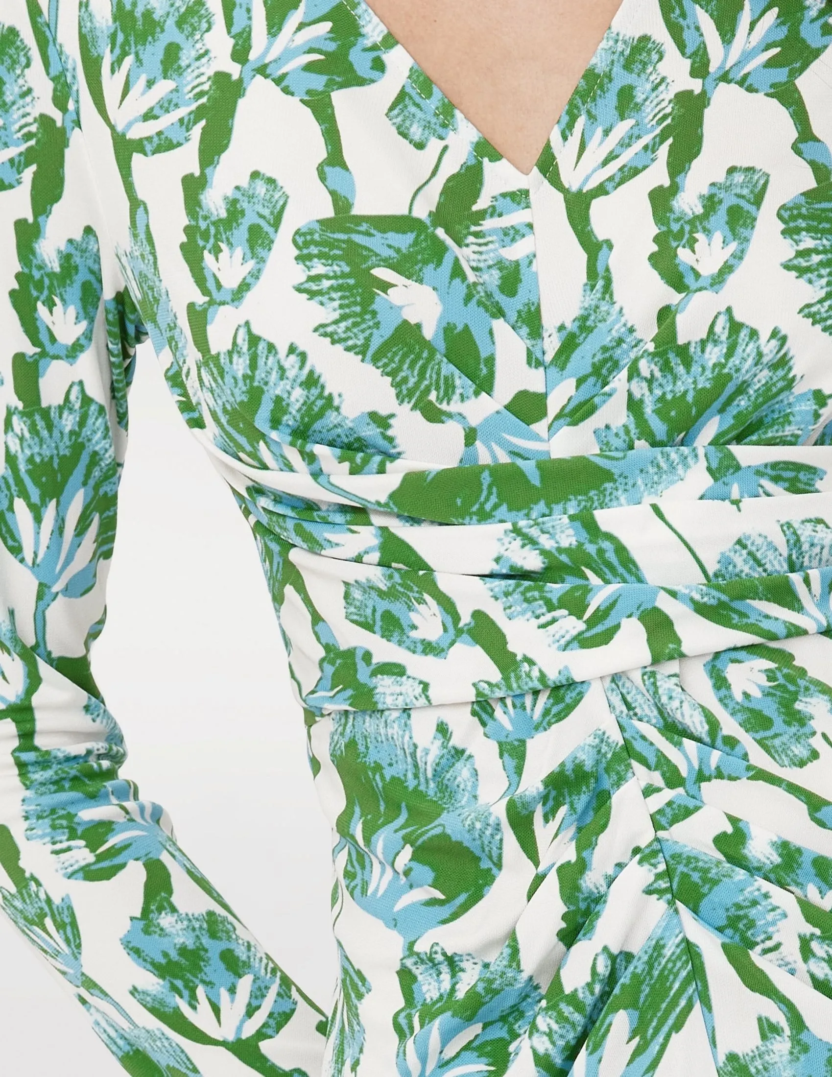 DIANE VON FURSTENBERG DVF TIMMY DRESS SEA TREES MED