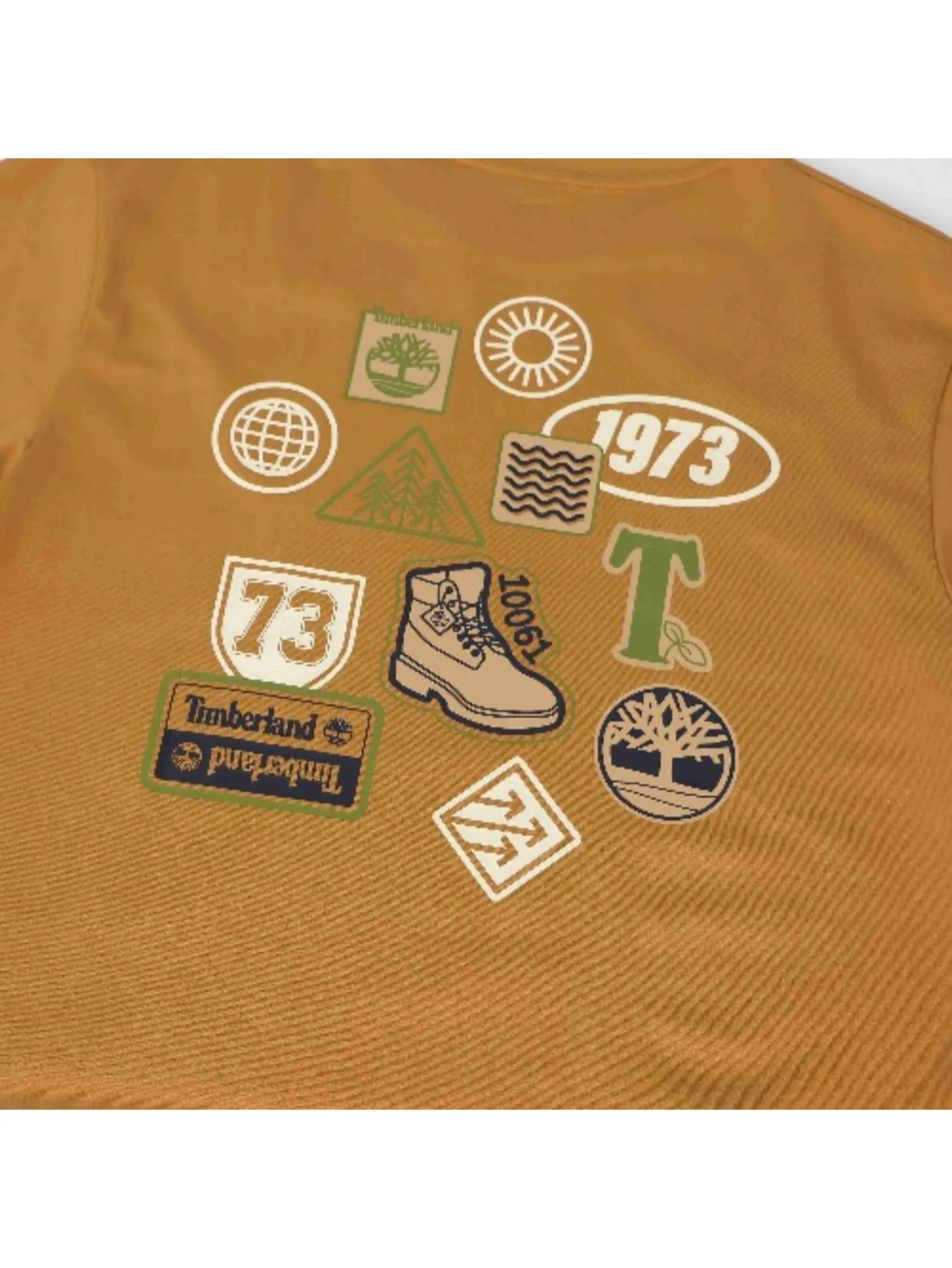 TIMBERLAND Men's Back Graphic Short Sleeve T-Shirt Yellow